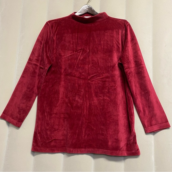 Vintage Jones Wear Women’s Top Medium Velour Mock Neck Soft Whimsigoth - Picture 1 of 10